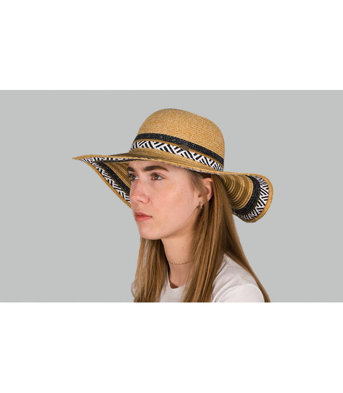Capeline Stroh gestreift Ciao khaki Capeline Stroh gestreift Ciao khaki
